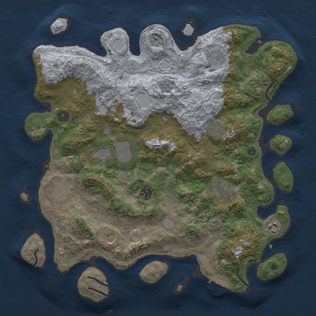 Rust Map: Procedural Map, Size: 4000, Seed: 1726297244, 18 Monuments