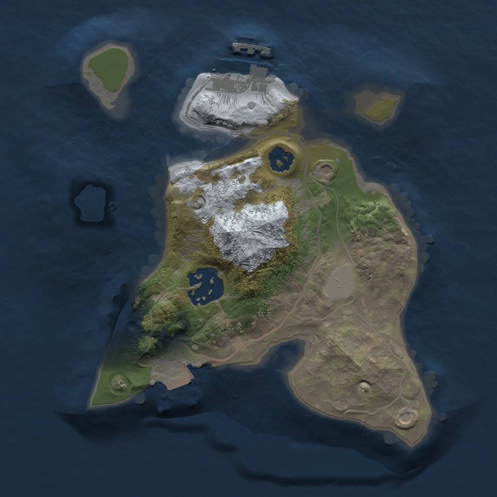 Rust Map: Procedural Map, Size: 2000, Seed: 5671, 3 Monuments