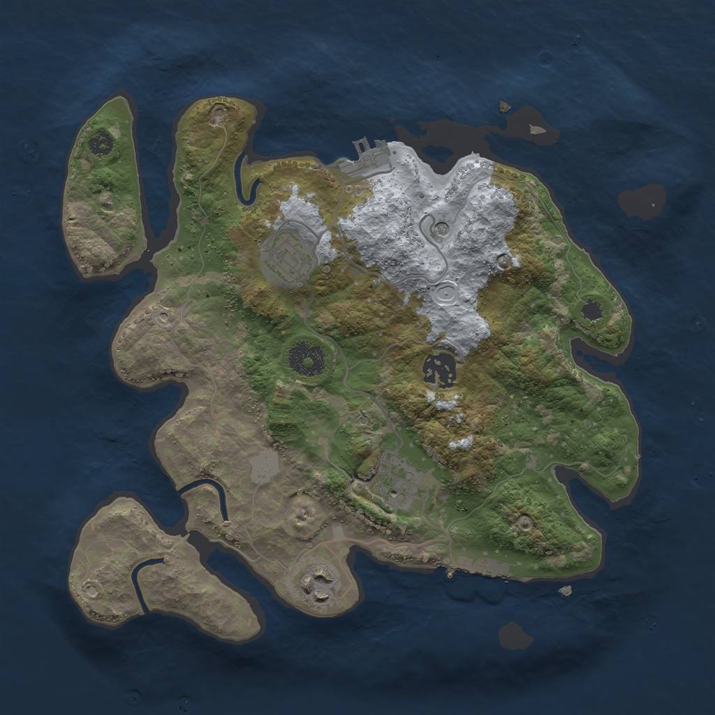 Rust Map: Procedural Map, Size: 3000, Seed: 324534, 12 Monuments