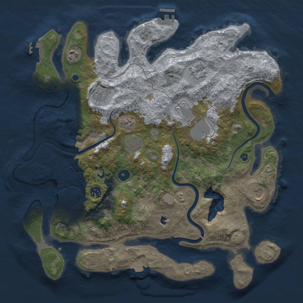 Rust Map: Procedural Map, Size: 4000, Seed: 1170019162, 14 Monuments