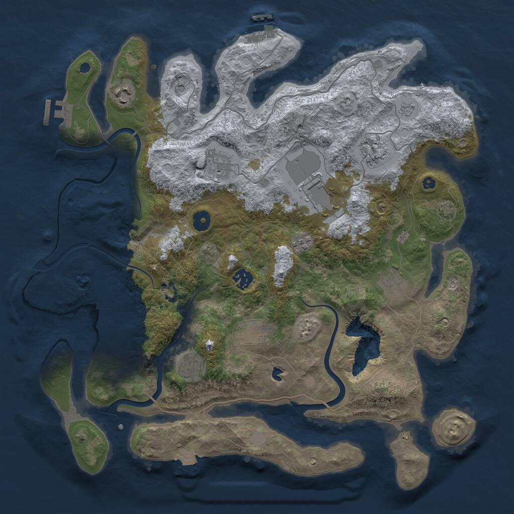 Rust Map: Procedural Map, Size: 4000, Seed: 1170019162, 15 Monuments