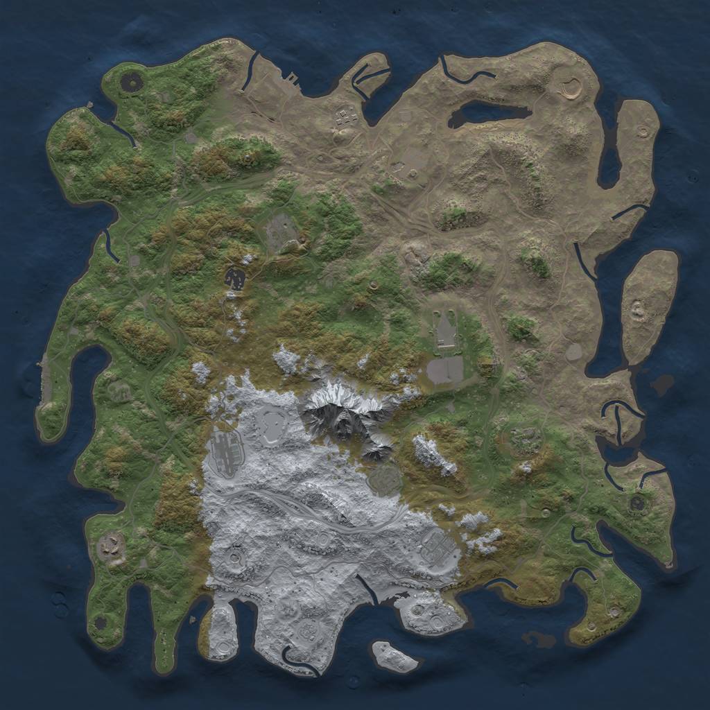 Rust Map: Procedural Map, Size: 5000, Seed: 417324512, 20 Monuments