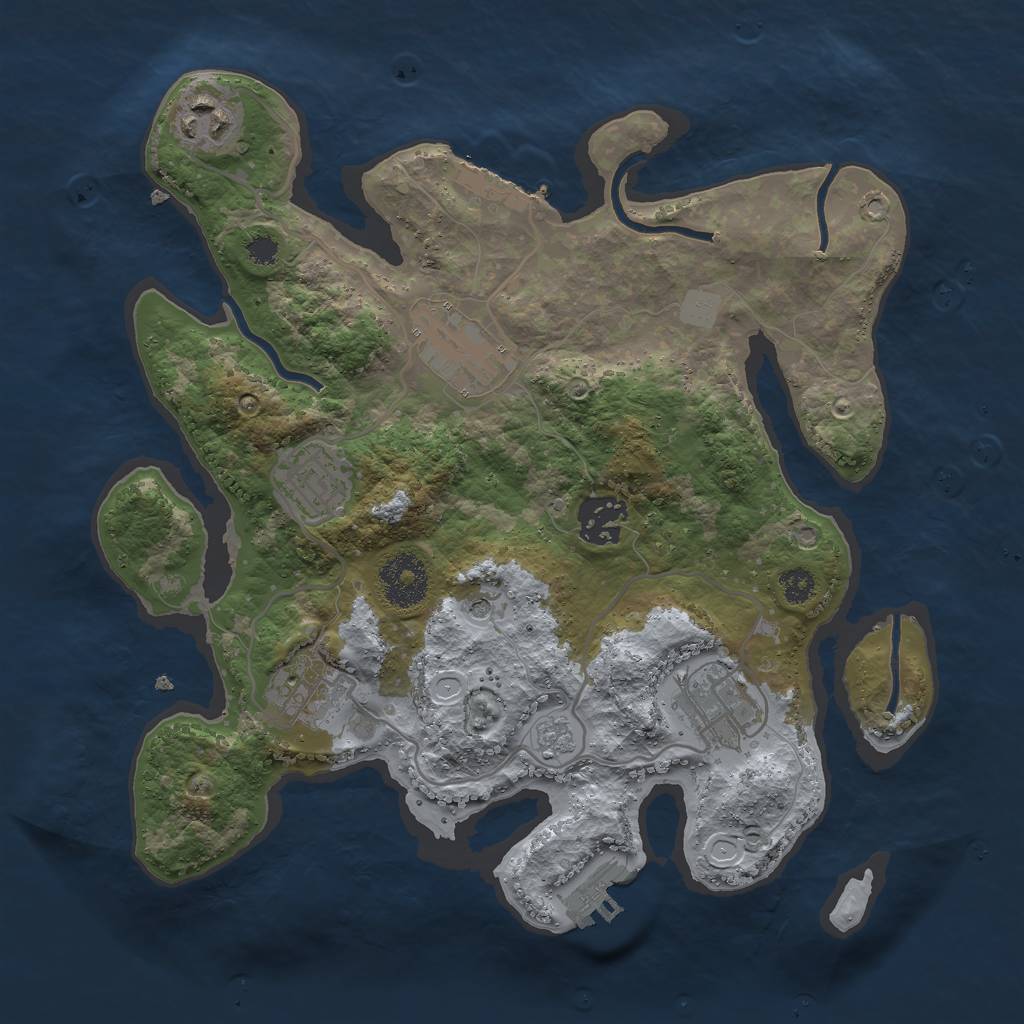 Rust Map: Procedural Map, Size: 3000, Seed: 173061901, 15 Monuments
