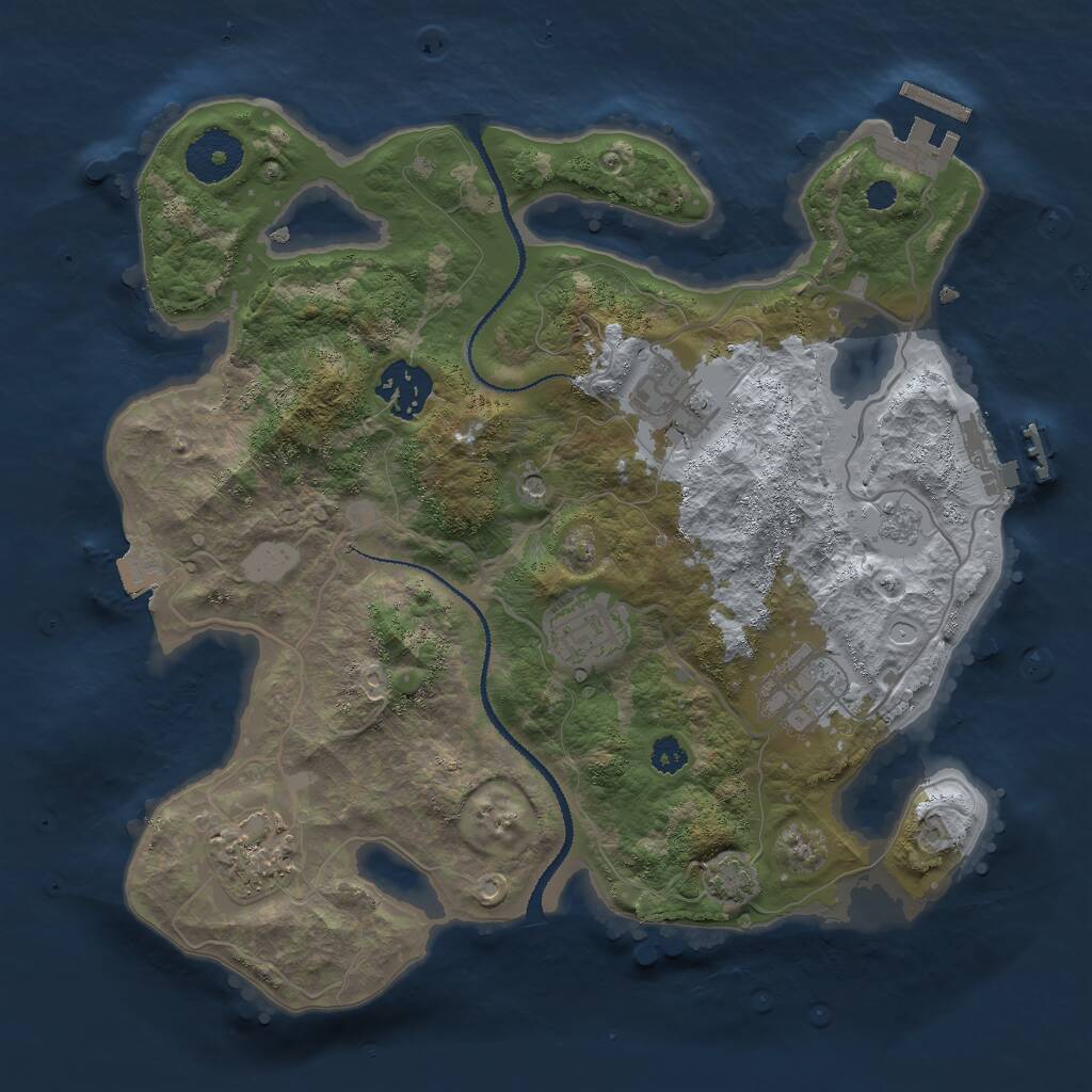 Rust Map: Procedural Map, Size: 3000, Seed: 320291393, 11 Monuments