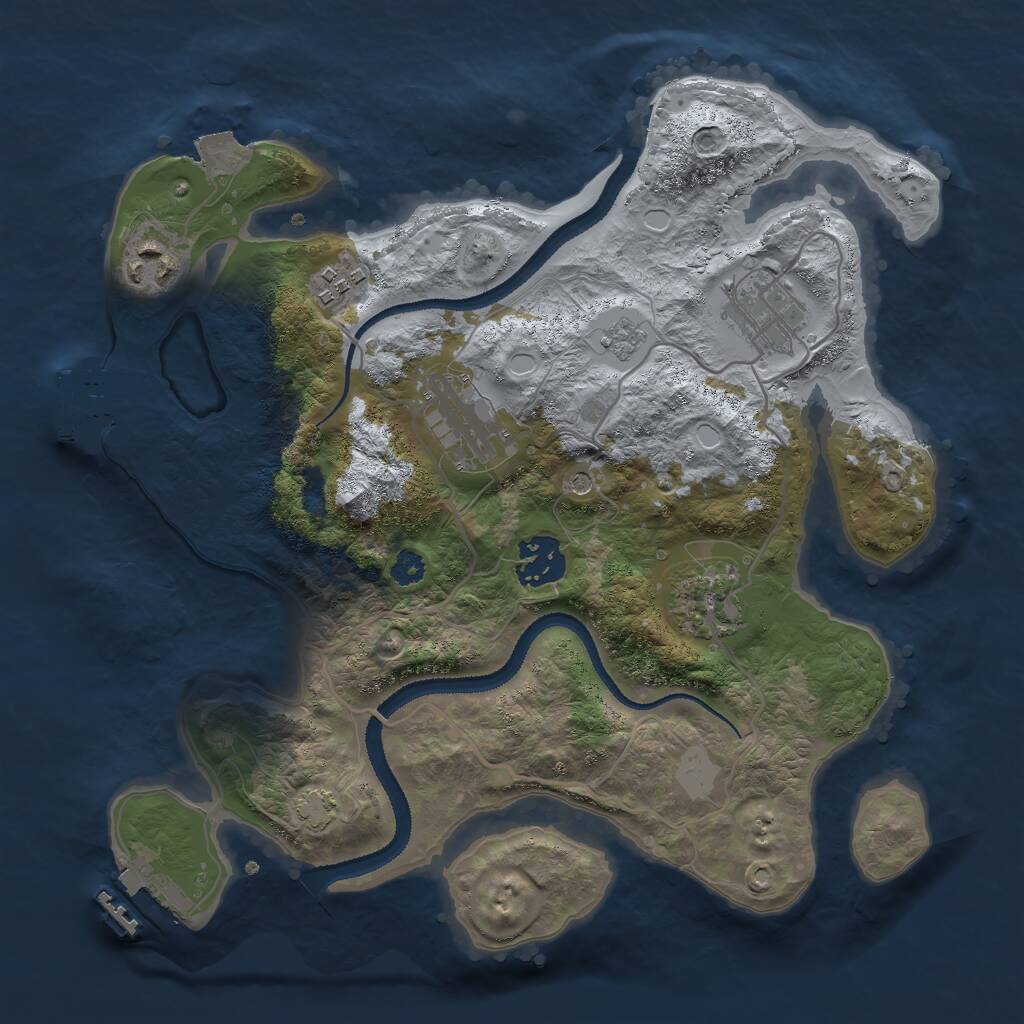 Rust Map: Procedural Map, Size: 3000, Seed: 865434202, 12 Monuments