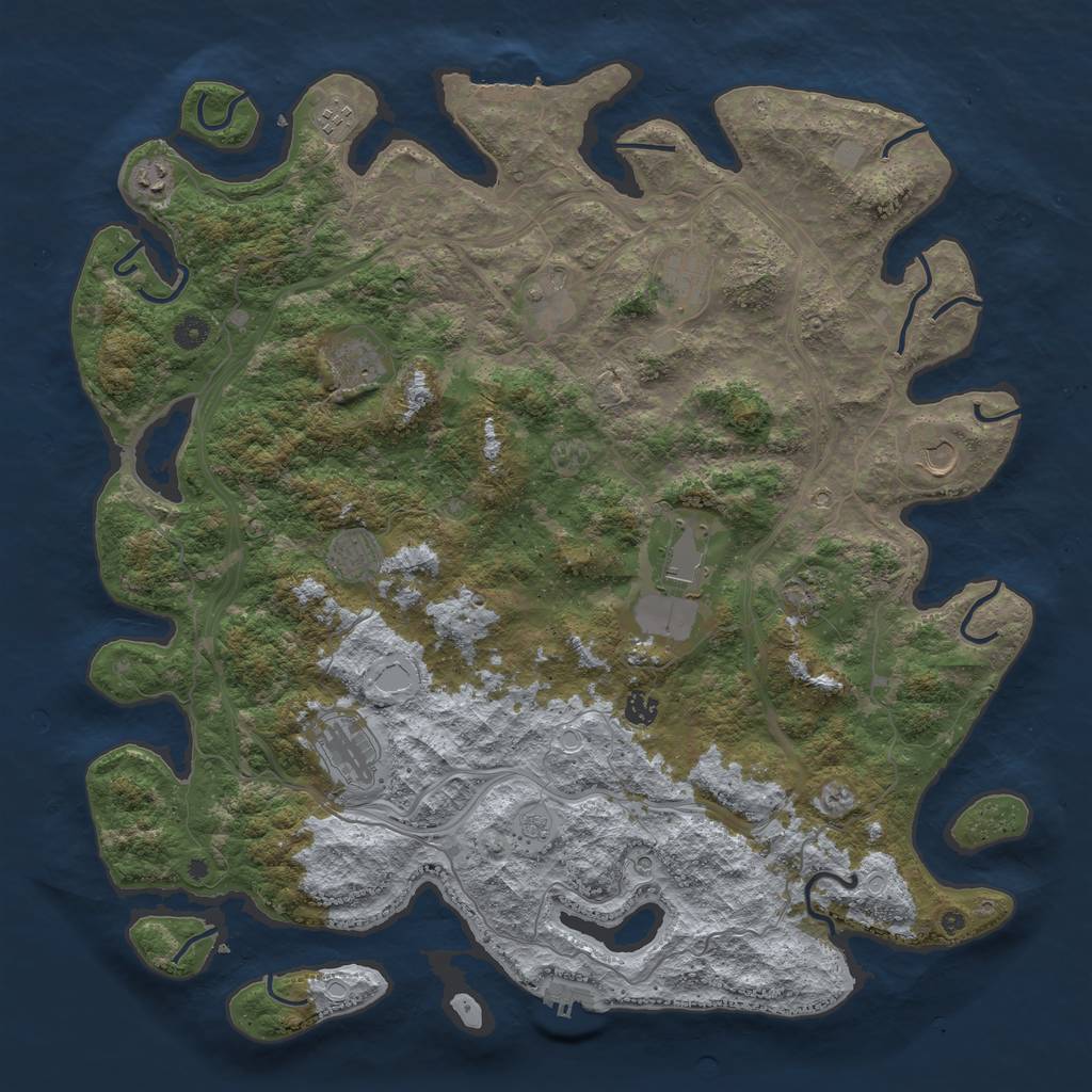 Rust Map: Procedural Map, Size: 4750, Seed: 376028681, 20 Monuments