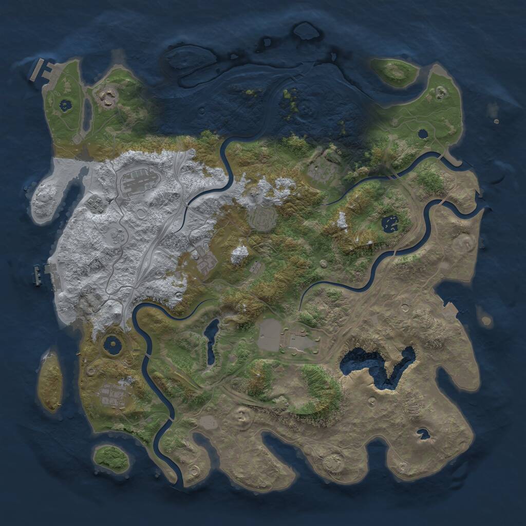 Rust Map: Procedural Map, Size: 4400, Seed: 2, 15 Monuments