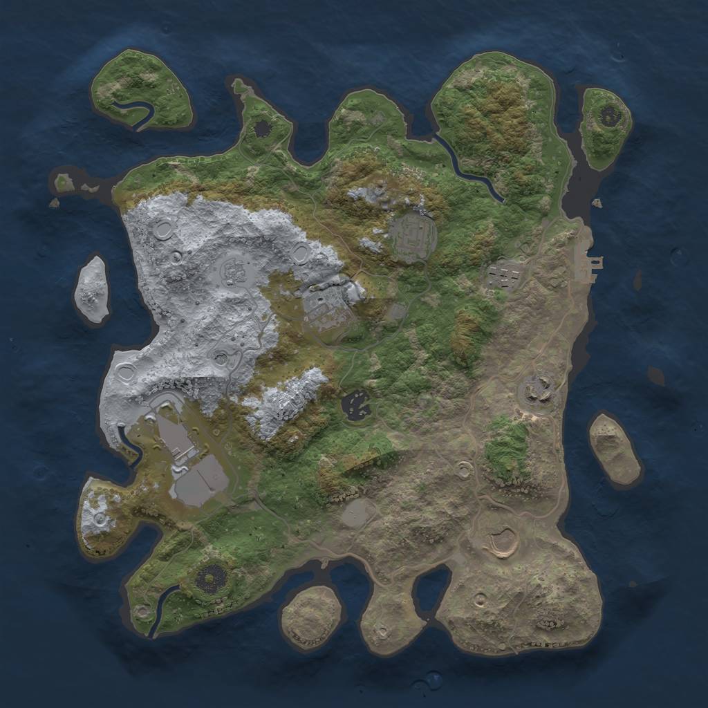 Rust Map: Procedural Map, Size: 3500, Seed: 1439260627, 15 Monuments