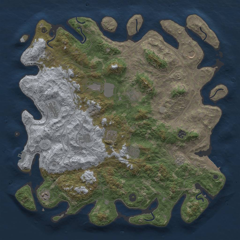 Rust Map: Procedural Map, Size: 4500, Seed: 167538, 20 Monuments