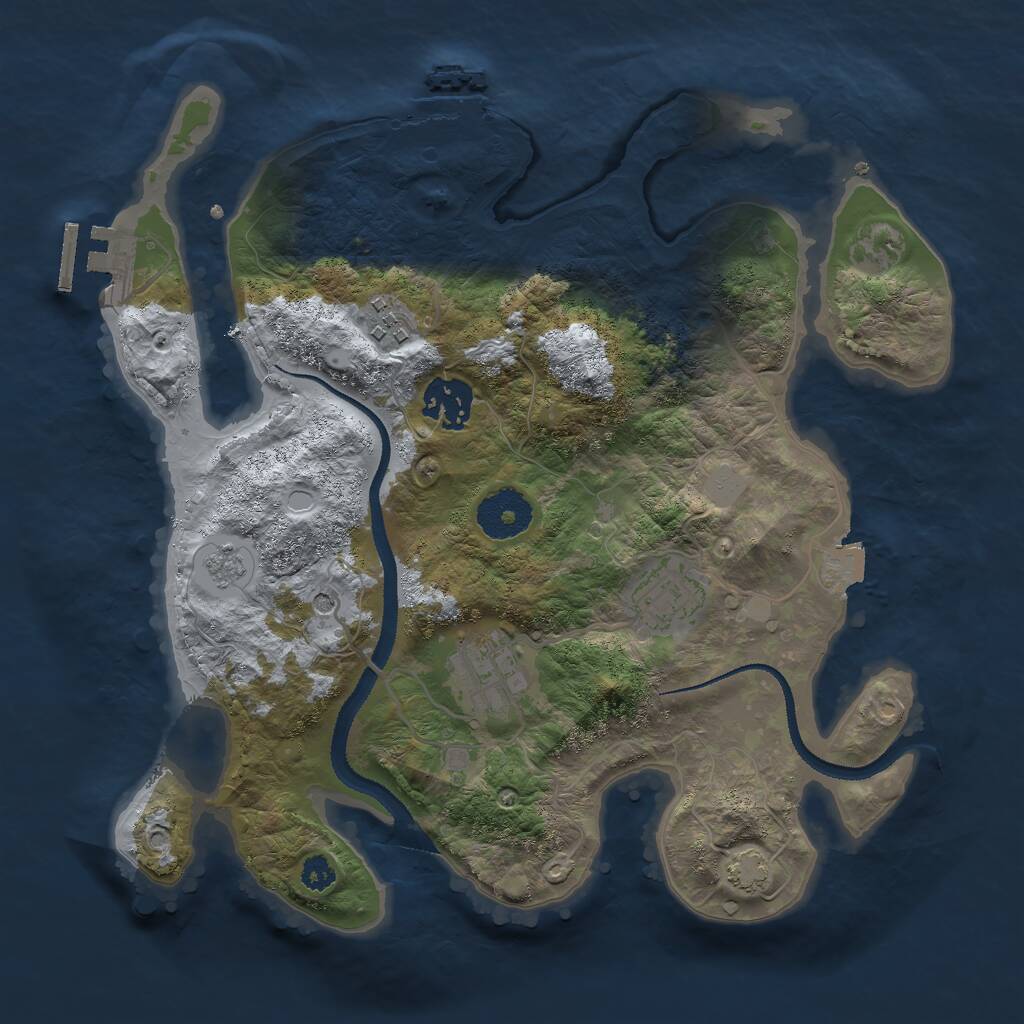 Rust Map: Procedural Map, Size: 3000, Seed: 20136, 10 Monuments