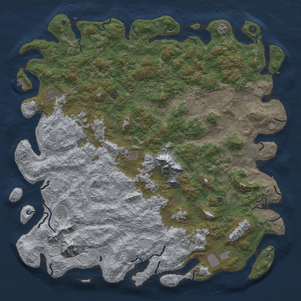 Rust Map: Procedural Map, Size: 6000, Seed: 1885848280, 20 Monuments