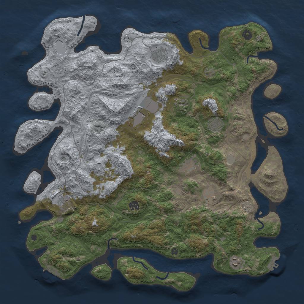 Rust Map: Procedural Map, Size: 4500, Seed: 4949566, 19 Monuments