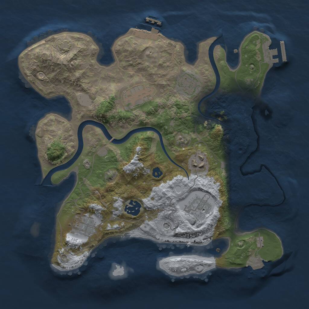 Rust Map: Procedural Map, Size: 3000, Seed: 65439786, 11 Monuments