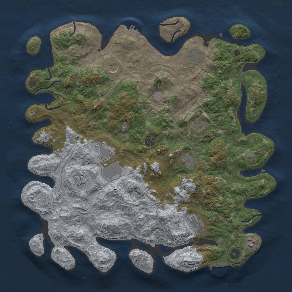 Rust Map: Procedural Map, Size: 4250, Seed: 24350, 19 Monuments