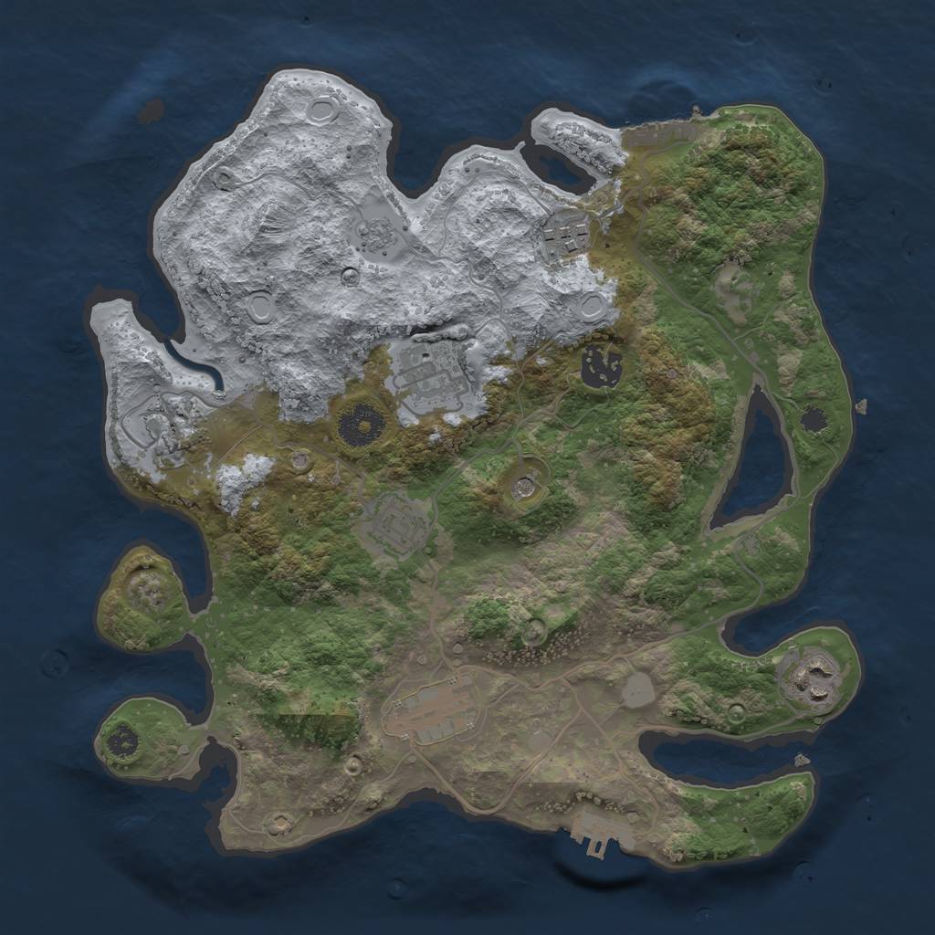 Rust Map: Procedural Map, Size: 3200, Seed: 541199545, 16 Monuments