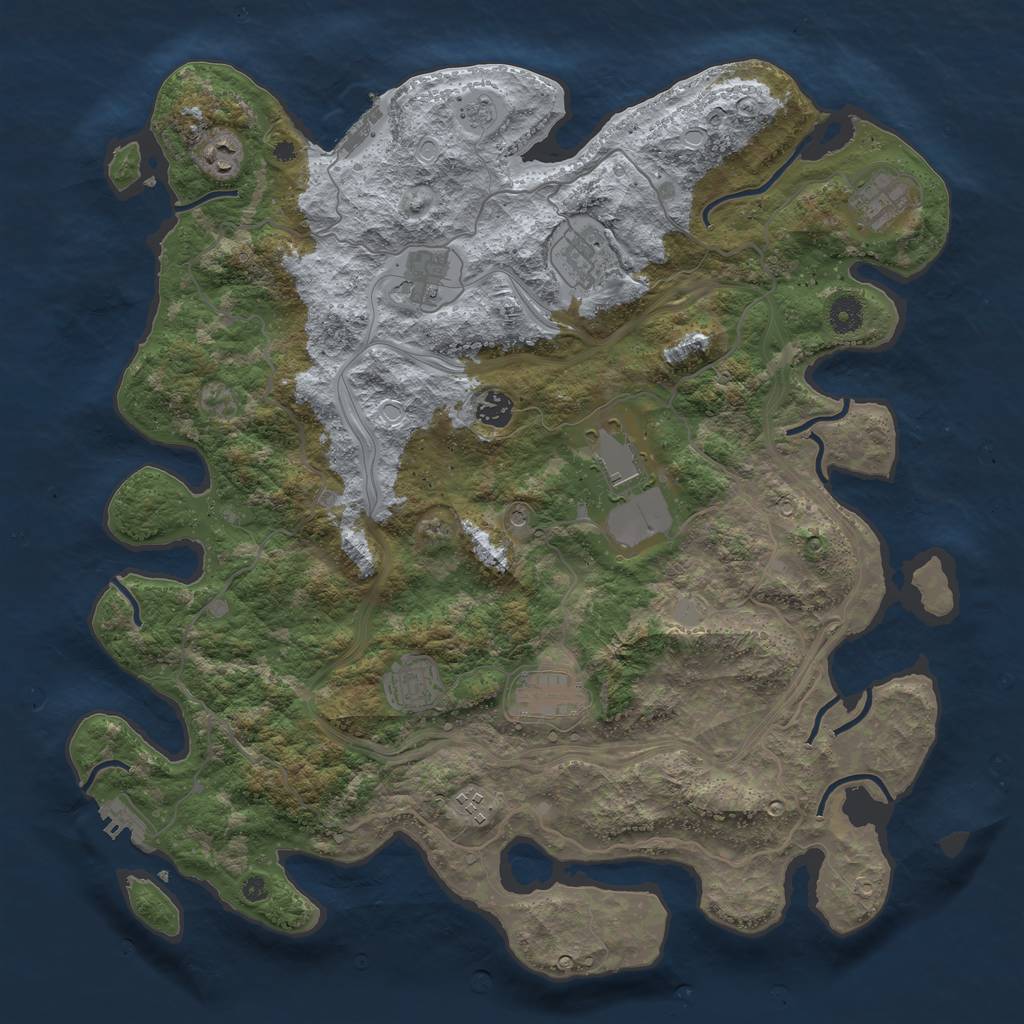 Rust Map: Procedural Map, Size: 4250, Seed: 2099513539, 18 Monuments