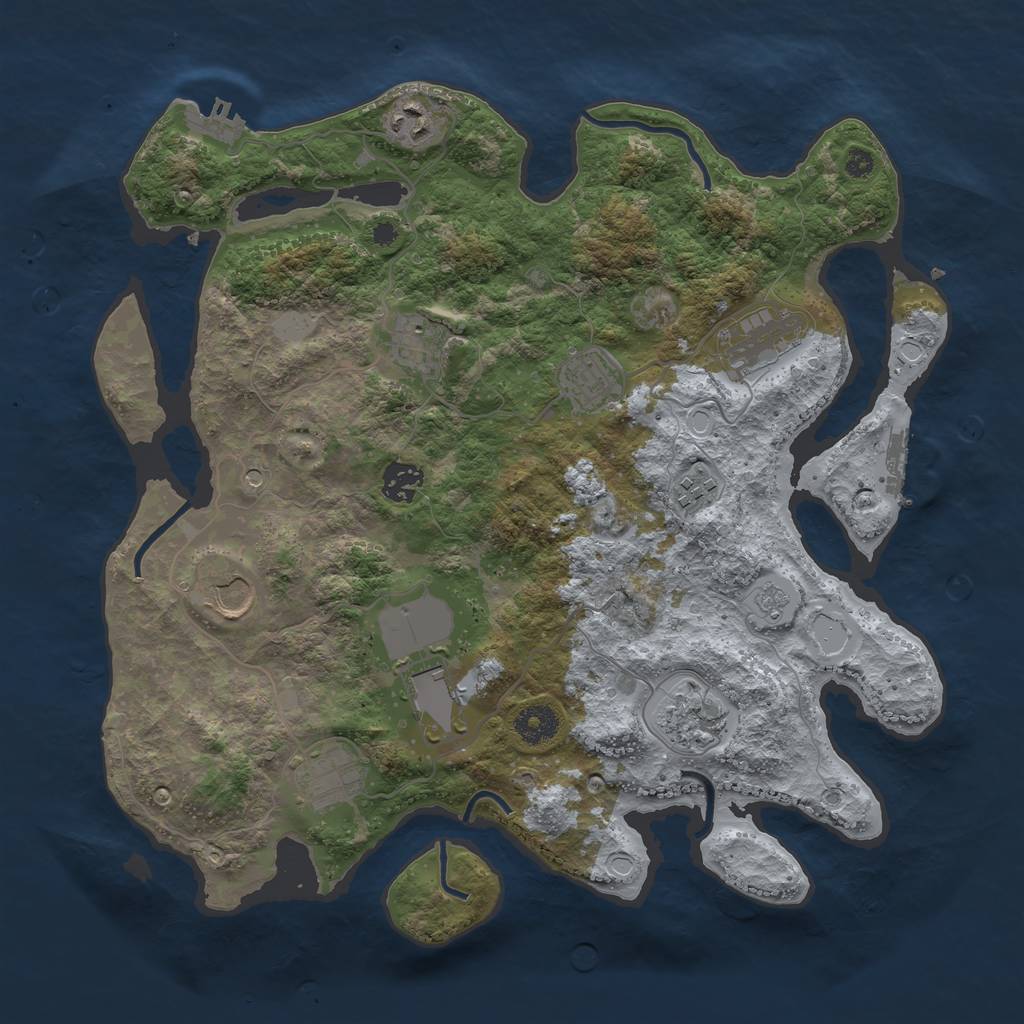 Rust Map: Procedural Map, Size: 3700, Seed: 177, 19 Monuments