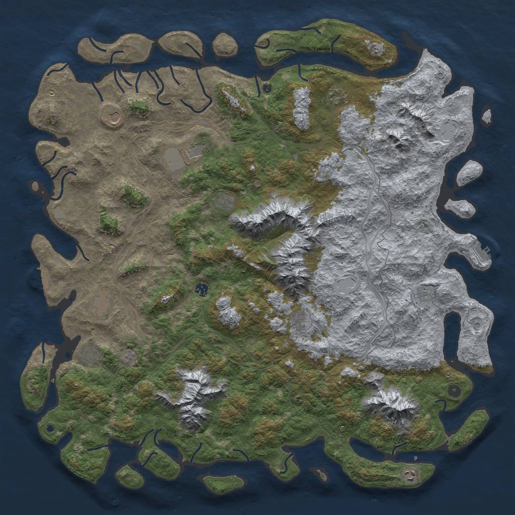 Rust Map: Procedural Map, Size: 6000, Seed: 346532, 20 Monuments