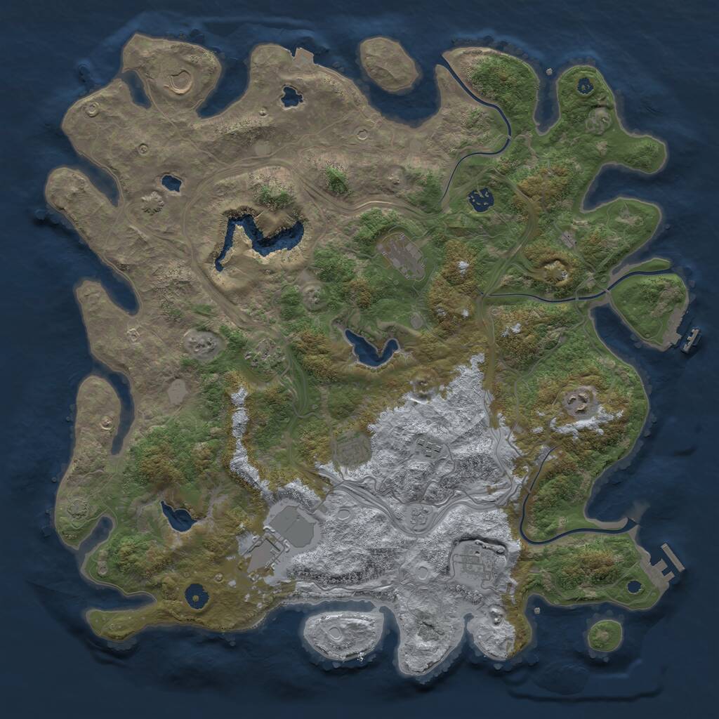 Rust Map: Procedural Map, Size: 4500, Seed: 1011370748, 15 Monuments