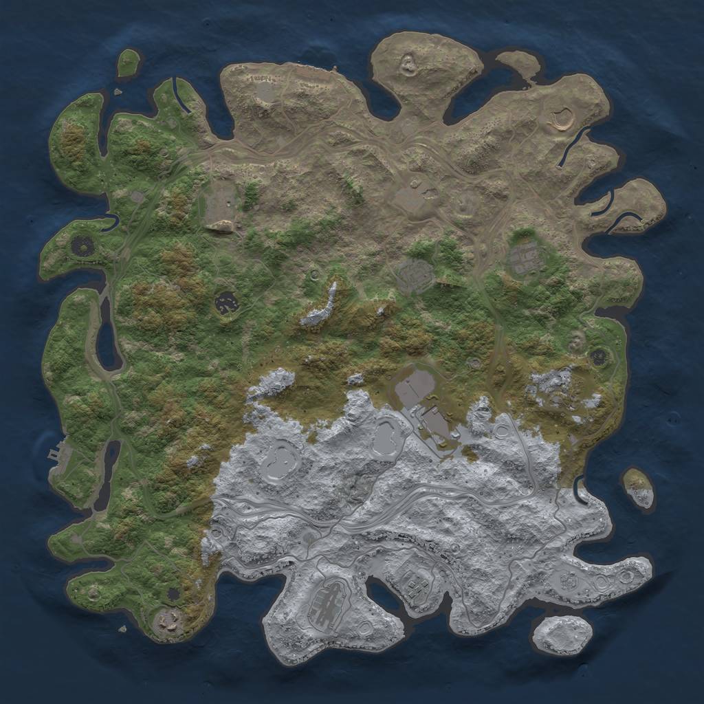 Rust Map: Procedural Map, Size: 4600, Seed: 3570, 20 Monuments