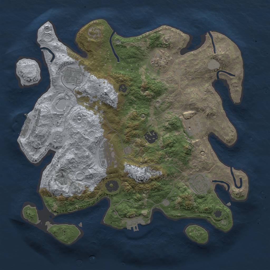 Rust Map: Procedural Map, Size: 3200, Seed: 834344961, 15 Monuments