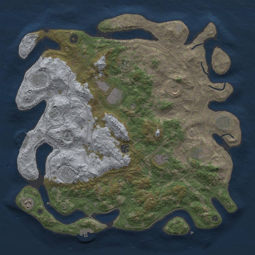 Rust Map: Procedural Map, Size: 4350, Seed: 1139662589, 20 Monuments