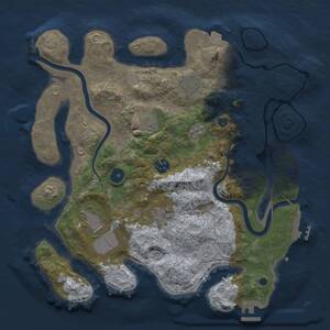 Thumbnail Rust Map: Procedural Map, Size: 3500, Seed: 44299, 12 Monuments