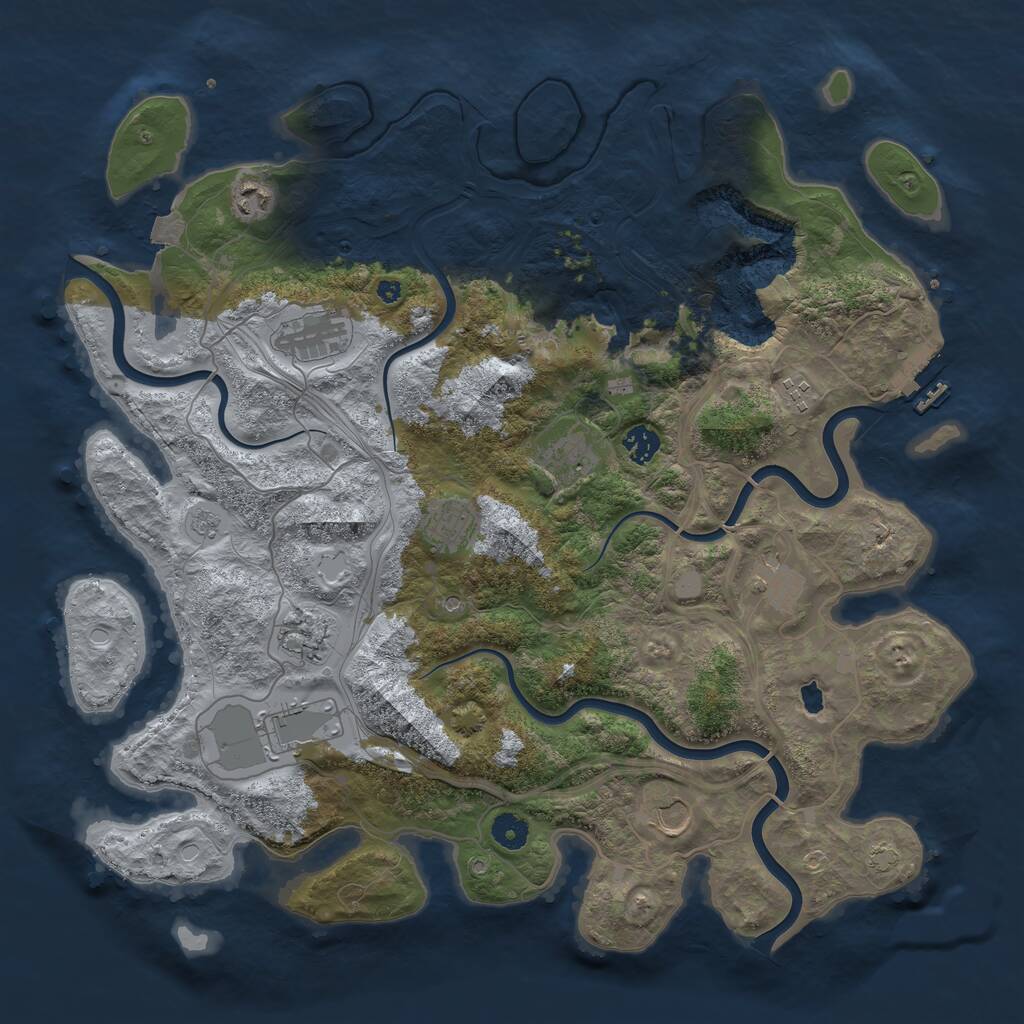 Rust Map: Procedural Map, Size: 4250, Seed: 710744584, 15 Monuments