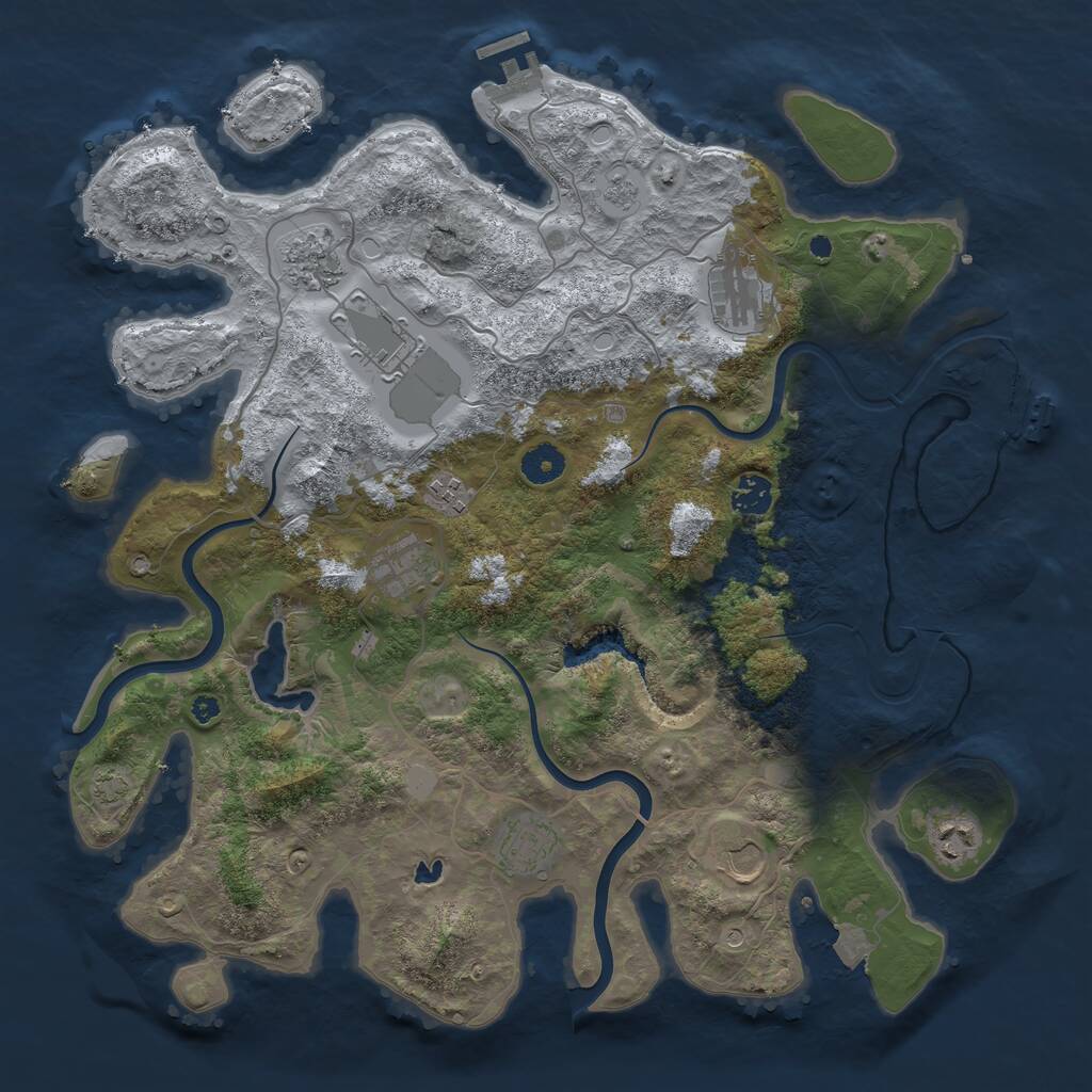 Rust Map: Procedural Map, Size: 4000, Seed: 324072417, 15 Monuments
