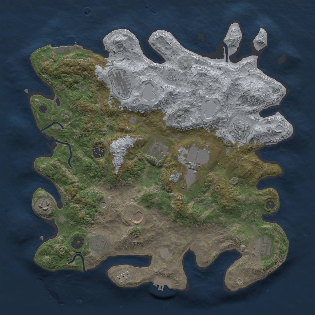 Rust Map: Procedural Map, Size: 3750, Seed: 974962522, 19 Monuments