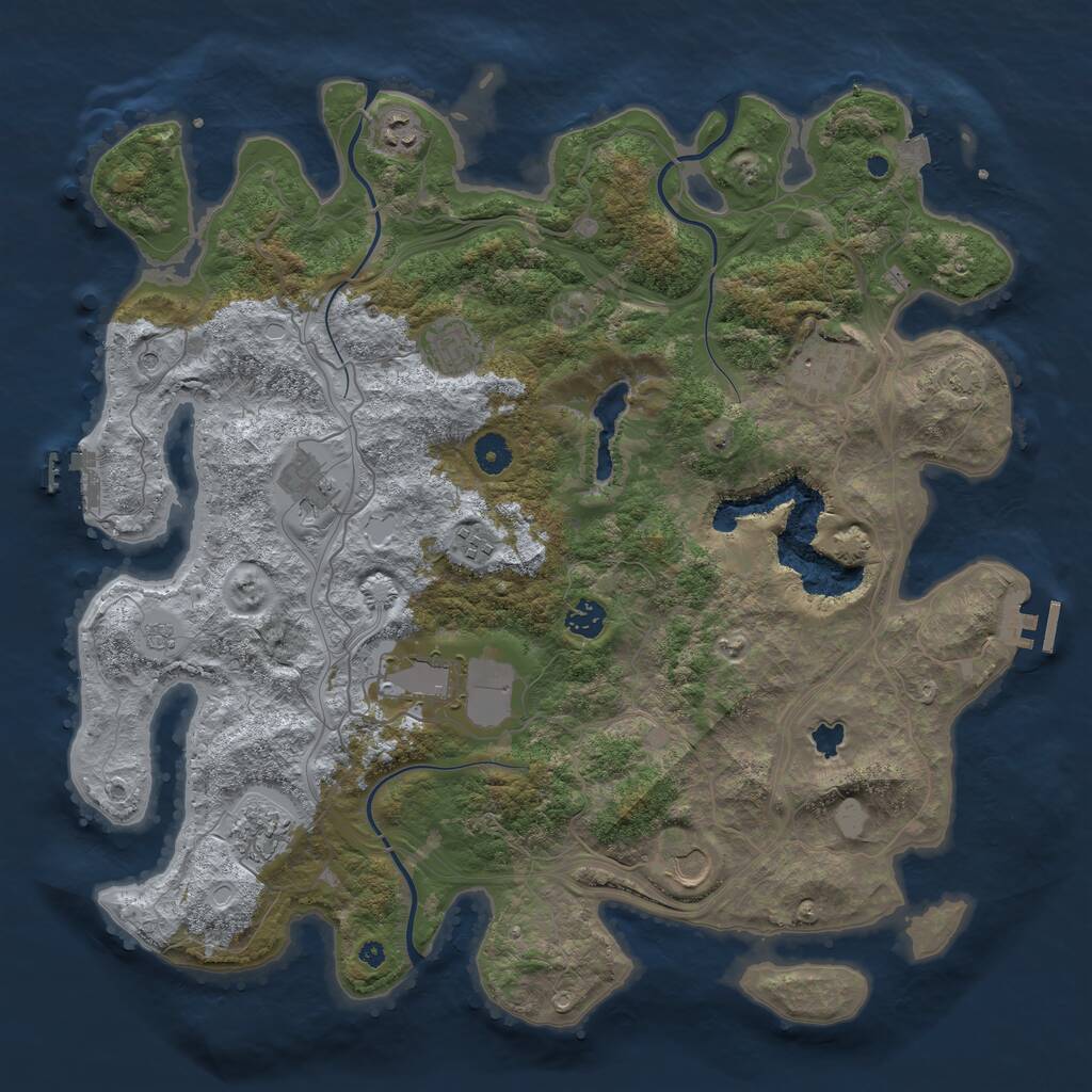Rust Map: Procedural Map, Size: 4250, Seed: 1923601176, 15 Monuments