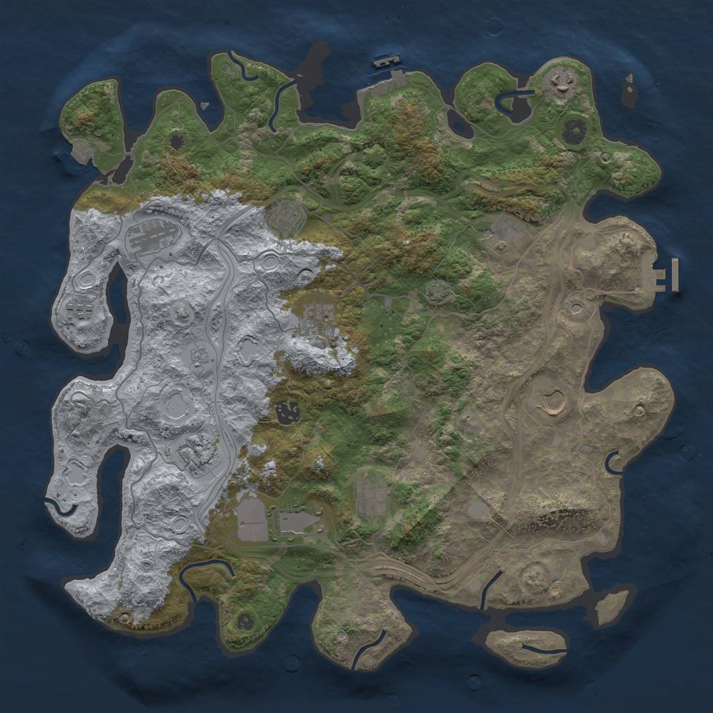 Rust Map: Procedural Map, Size: 4250, Seed: 1923601176, 19 Monuments