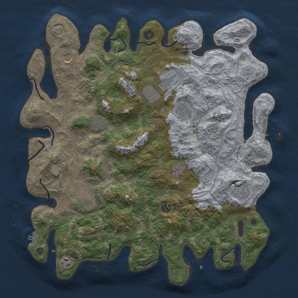 Rust Map: Procedural Map, Size: 4350, Seed: 212086, 19 Monuments