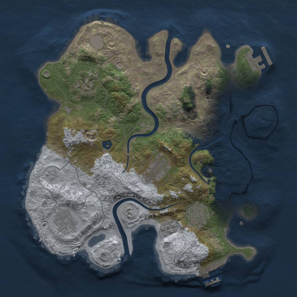 Rust Map: Procedural Map, Size: 3000, Seed: 868857039, 11 Monuments