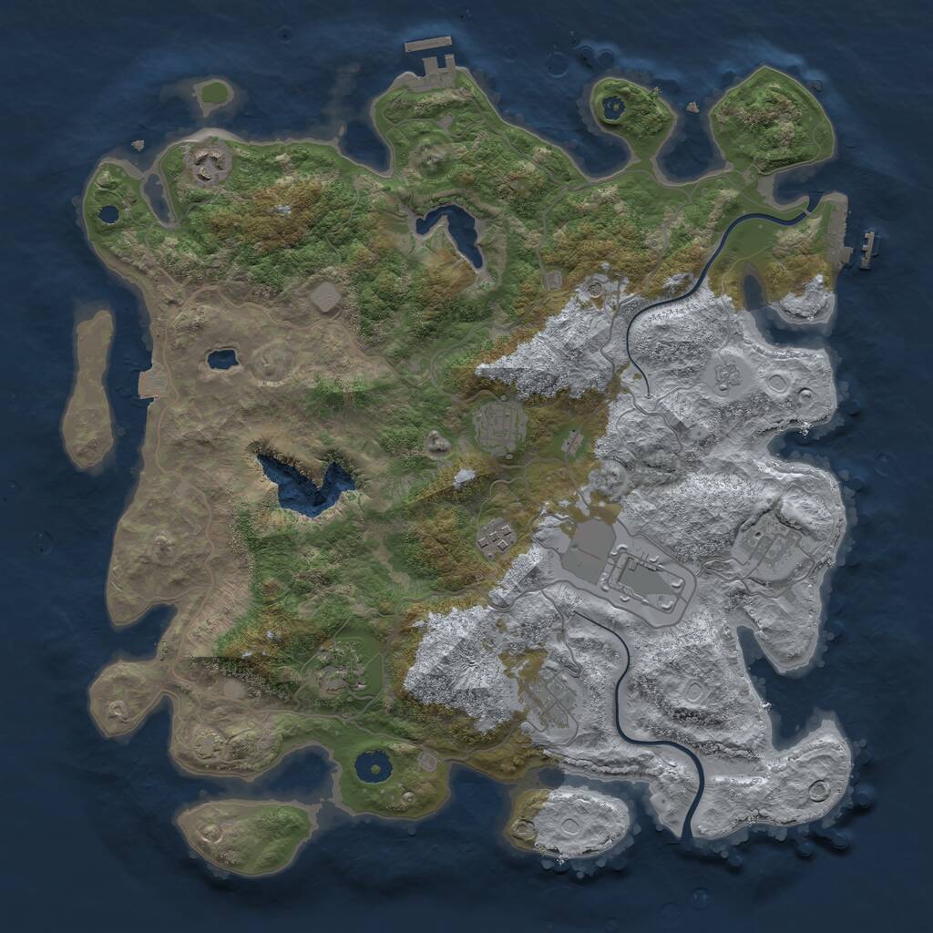 Rust Map: Procedural Map, Size: 4000, Seed: 1697665299, 13 Monuments