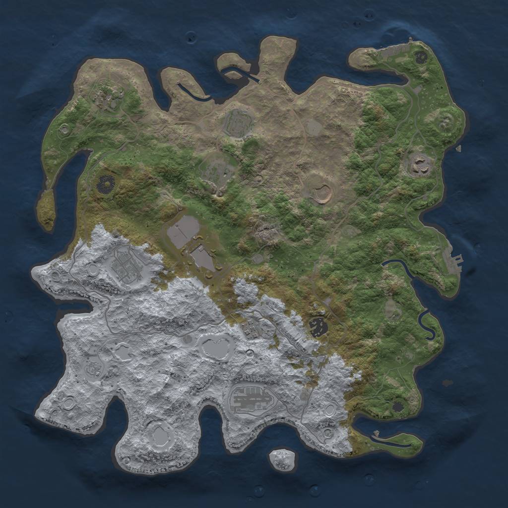 Rust Map: Procedural Map, Size: 4000, Seed: 29255, 19 Monuments