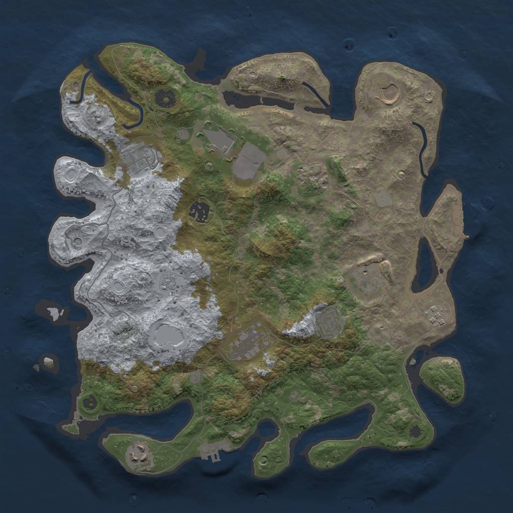 Rust Map: Procedural Map, Size: 3750, Seed: 47635783, 19 Monuments