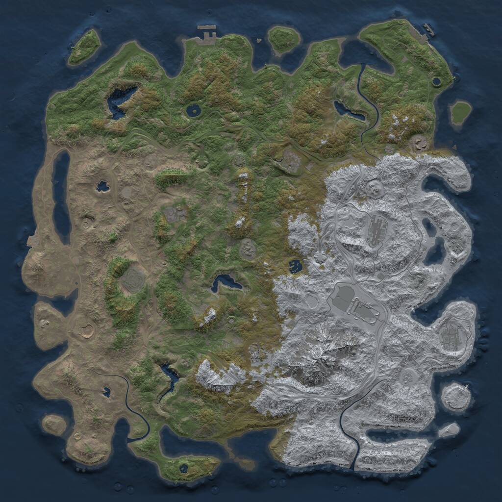Rust Map: Procedural Map, Size: 5500, Seed: 4051980, 17 Monuments