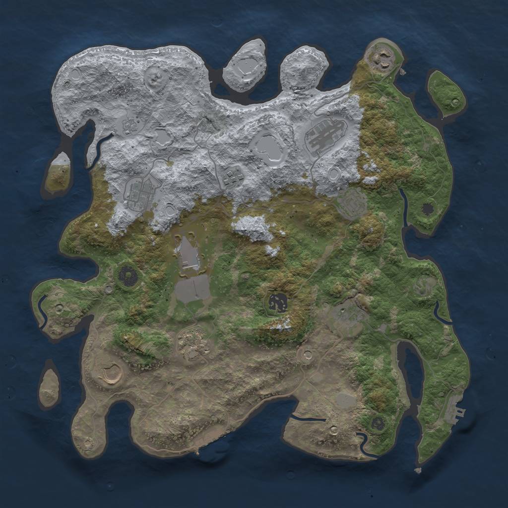 Rust Map: Procedural Map, Size: 3800, Seed: 4246, 19 Monuments