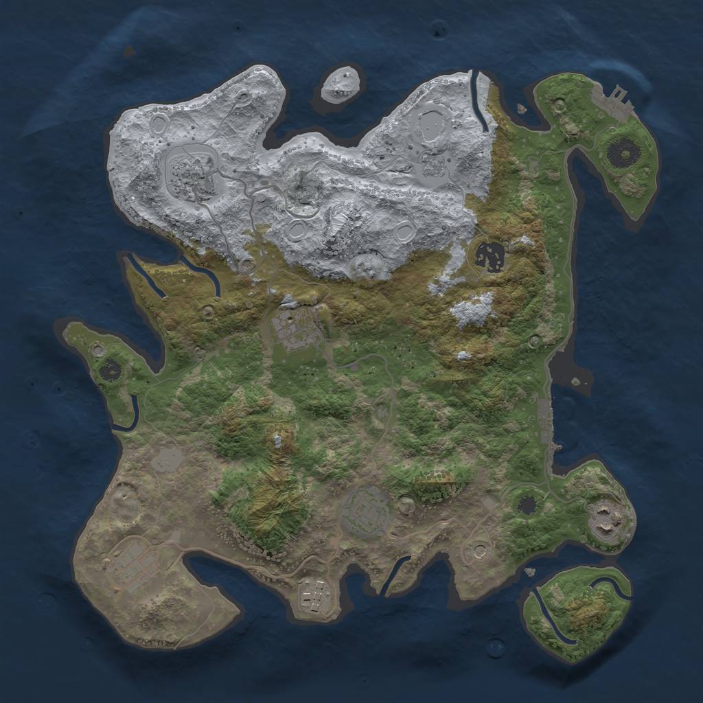Rust Map: Procedural Map, Size: 3400, Seed: 6604003, 16 Monuments