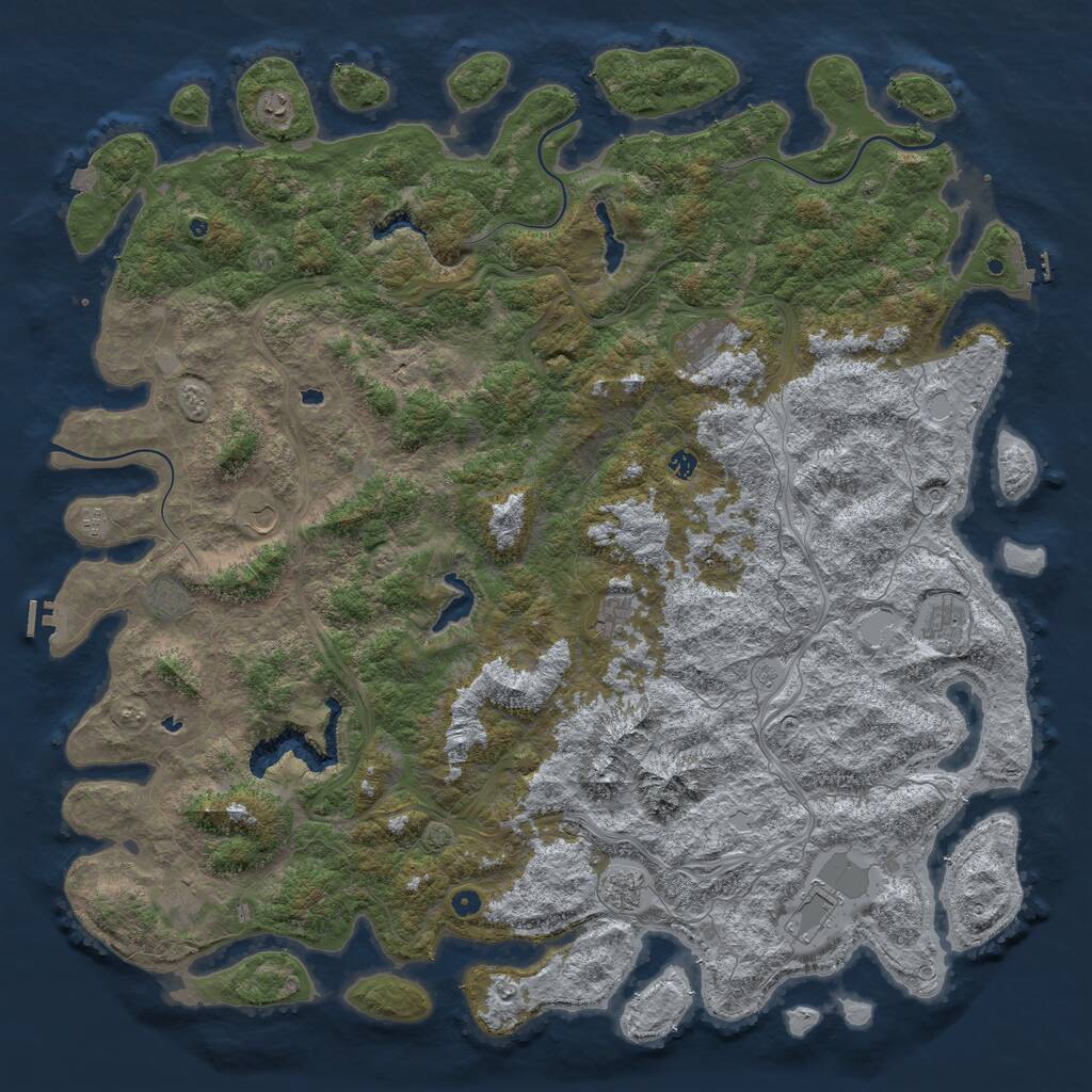 Rust Map: Procedural Map, Size: 6000, Seed: 29587757, 17 Monuments