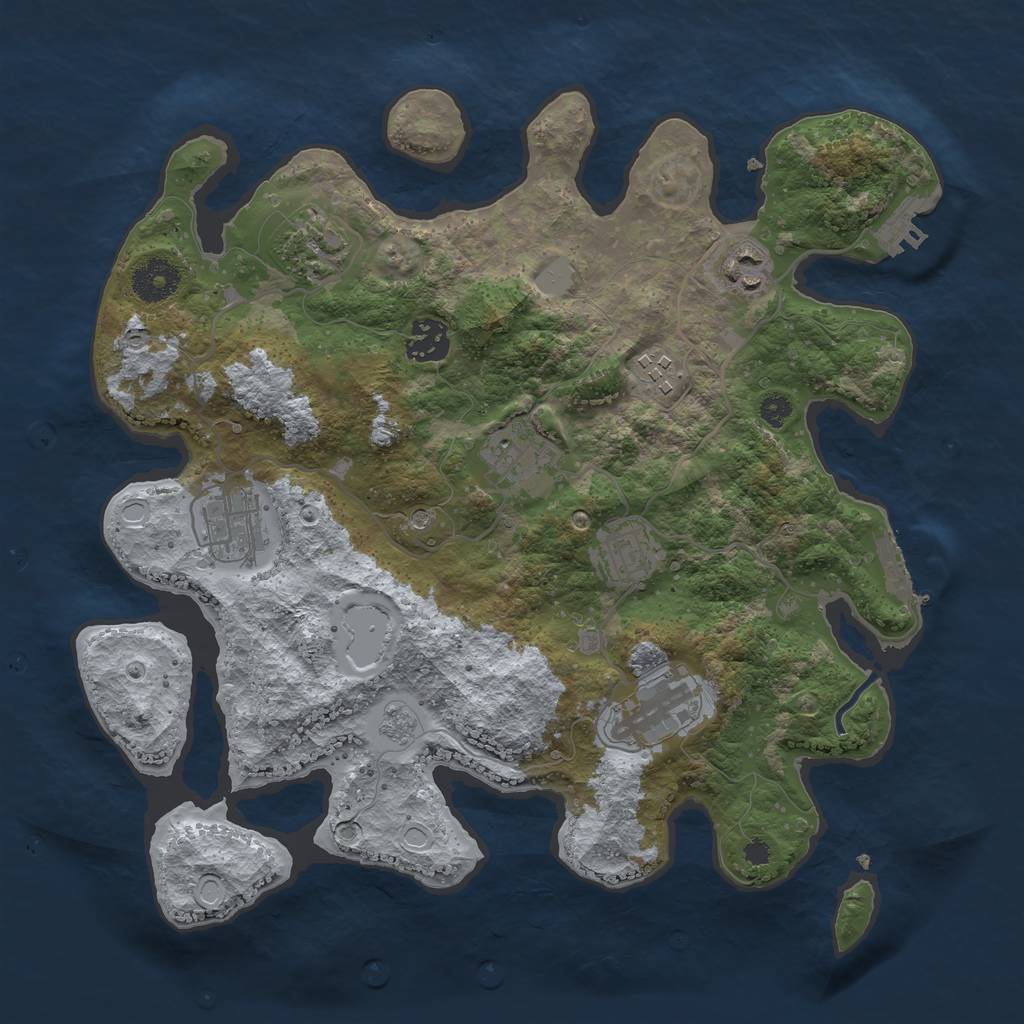 Rust Map: Procedural Map, Size: 3400, Seed: 98789198, 17 Monuments