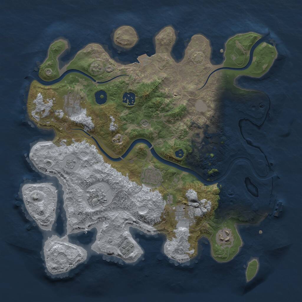 Rust Map: Procedural Map, Size: 3400, Seed: 98789198, 13 Monuments