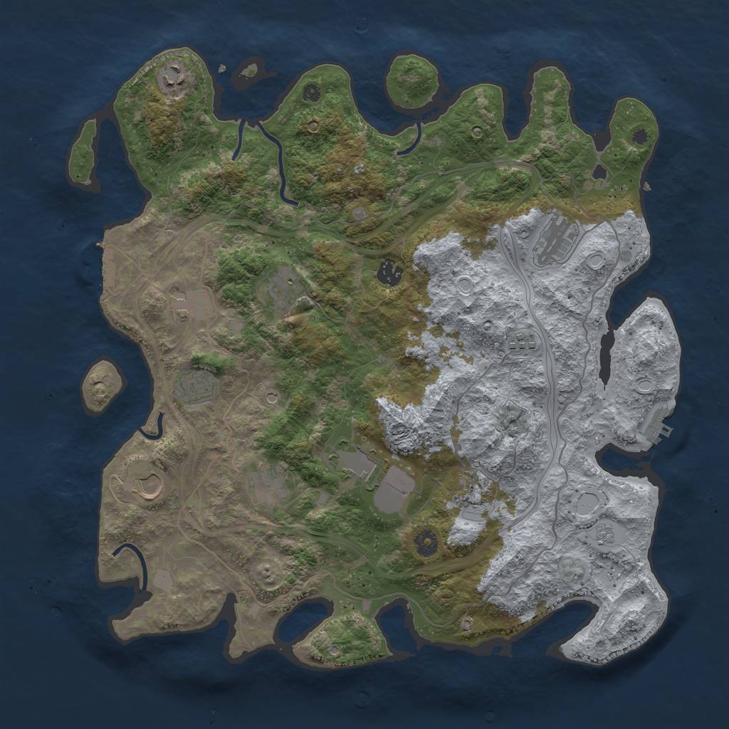 Rust Map: Procedural Map, Size: 4250, Seed: 1438788717, 20 Monuments