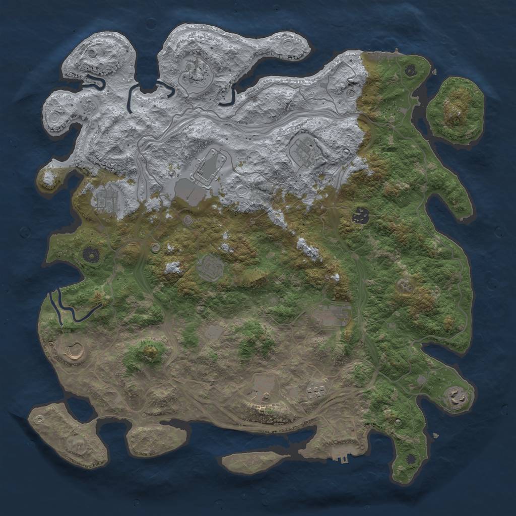 Rust Map: Procedural Map, Size: 4500, Seed: 148069070, 20 Monuments