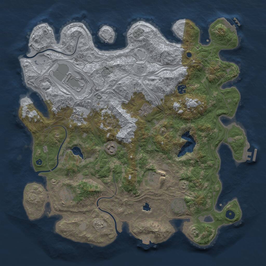 Rust Map: Procedural Map, Size: 4300, Seed: 770571646, 15 Monuments