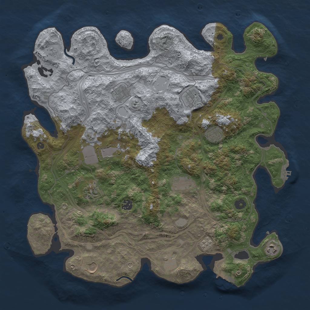 Rust Map: Procedural Map, Size: 4300, Seed: 770571646, 20 Monuments