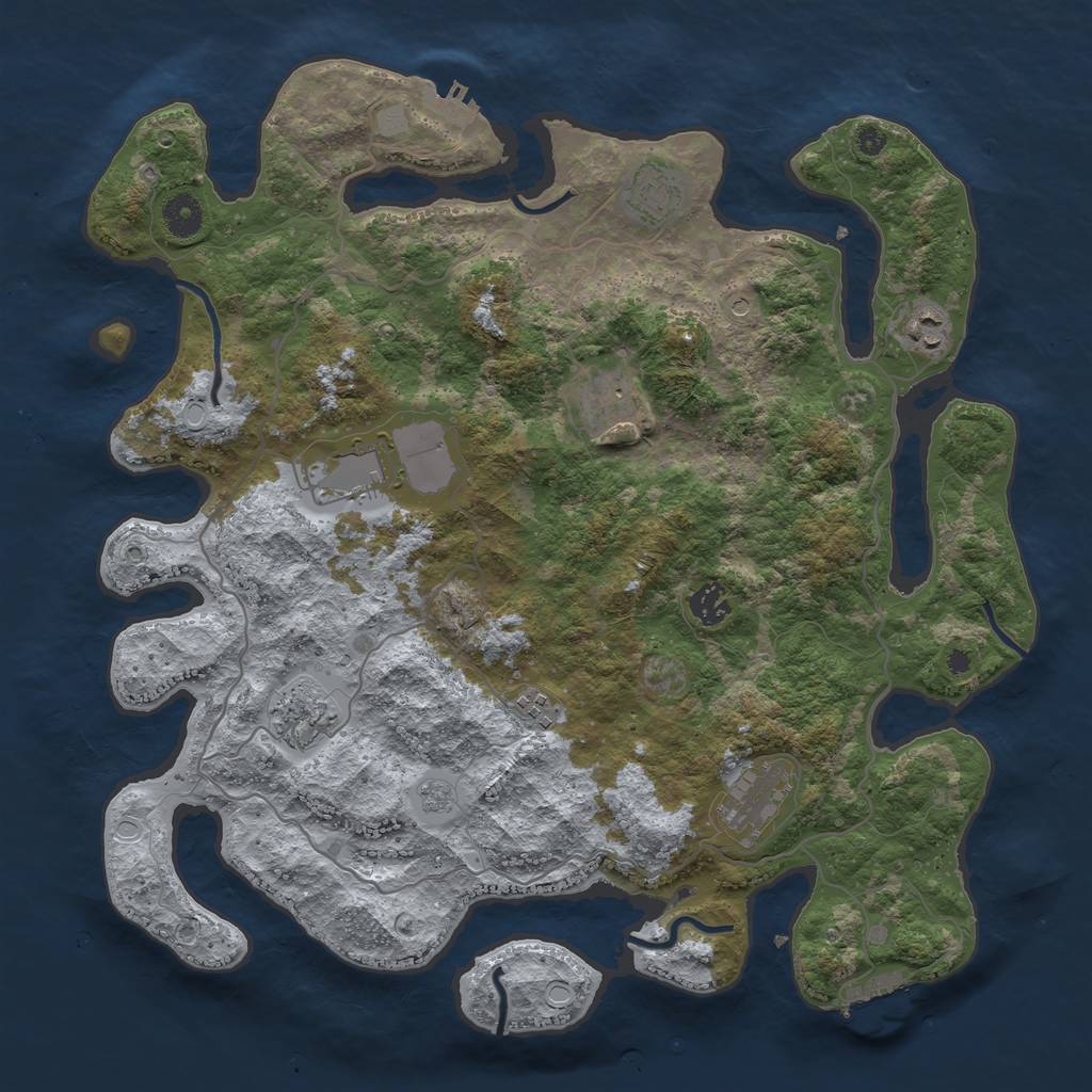 Rust Map: Procedural Map, Size: 4000, Seed: 218, 17 Monuments