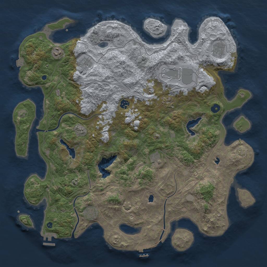 Rust Map: Procedural Map, Size: 4500, Seed: 689877, 15 Monuments