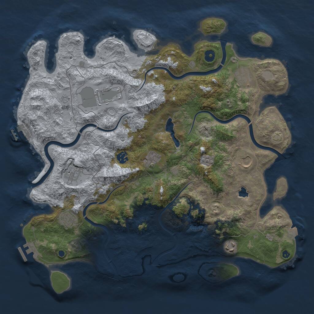 Rust Map: Procedural Map, Size: 4100, Seed: 201509223, 15 Monuments